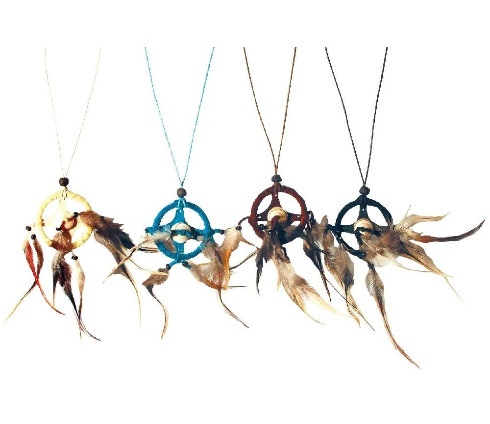 Traumfänger Halskette Mandella Leder 4cm