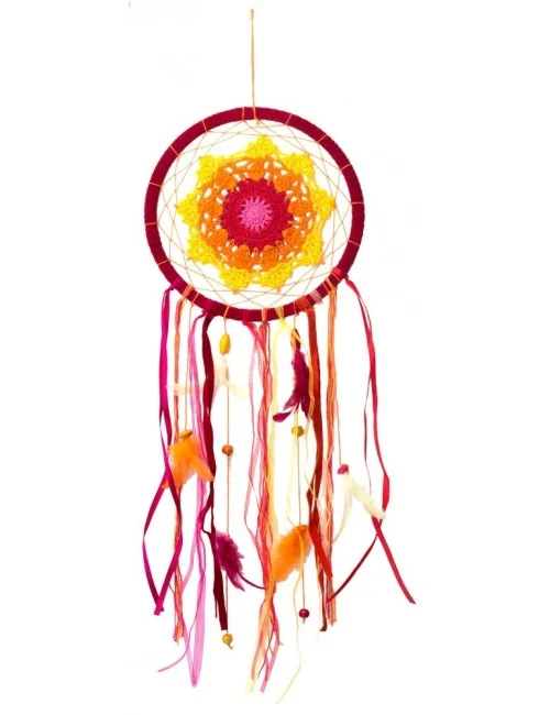 Traumfänger Mandela "Harmony" Nylon gehäkelt 22x60cm