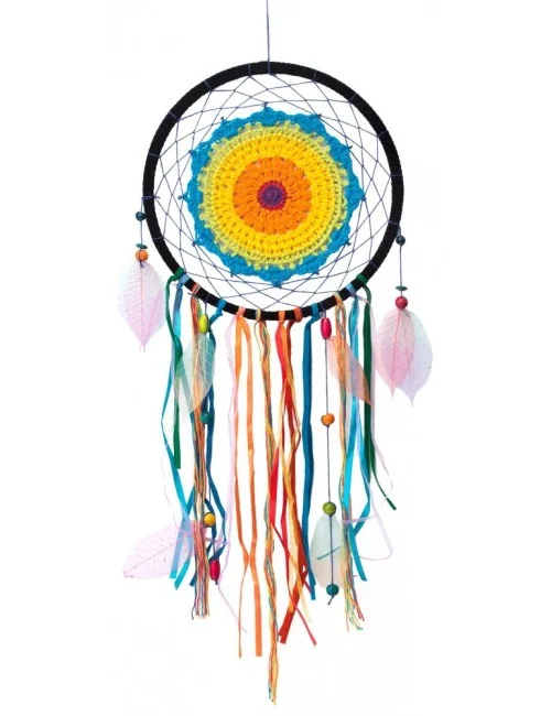 Traumfänger Mandela "Harmony" Nylon gehäkelt 28x65cm