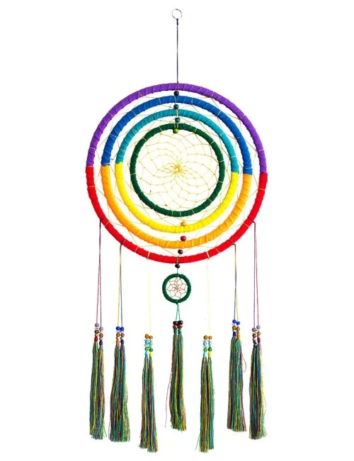 Traumfänger Regenbogen 33cm (76cm lang)