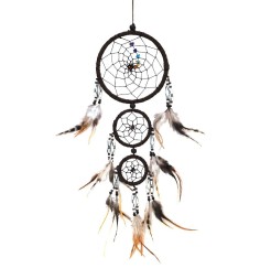 Traumfänger Mobile mit Röhrenknochen und Chakrensteinen