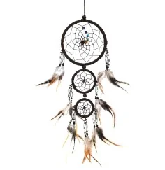 Traumfänger Mobile mit Röhrenknochen und Chakrensteinen