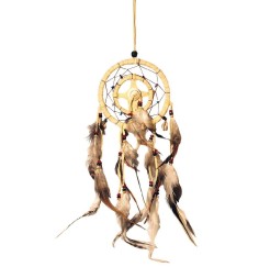 Traumfänger Mandella mit Kaurimuscheln Leder 12cm