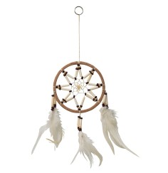 Traumfänger "White Star" mit Röhrenknochen 12x25cm