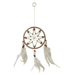 Traumfänger "White Star" mit Röhrenknochen 12x25cm