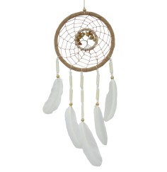 Traumfänger "Lebensbaum" Leder mit Edelsteinen, 12x35cm