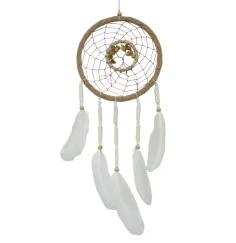 Traumfänger "Lebensbaum" Leder mit Edelsteinen, 12x35cm