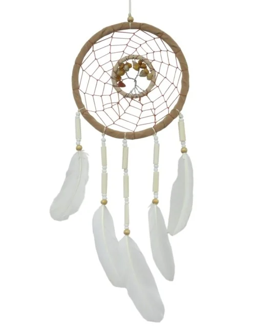 Traumfänger "Lebensbaum" Leder mit Edelsteinen