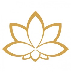 Aufkleber Set 4x3cm/1x7,5cm gold-transparent "Lotus"