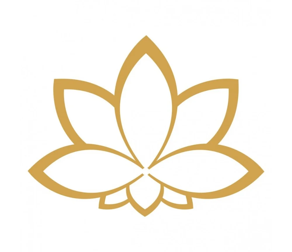 Aufkleber Set 4x3cm/1x7,5cm gold-transparent "Lotus"