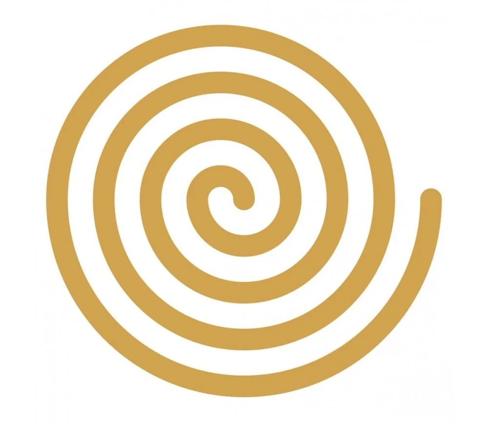 Aufkleber Set 4x3cm/1x7,5cm gold-transparent "Linksspirale"