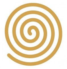 Aufkleber Set 4x3cm/1x7,5cm gold-transparent "Rechtsspirale"