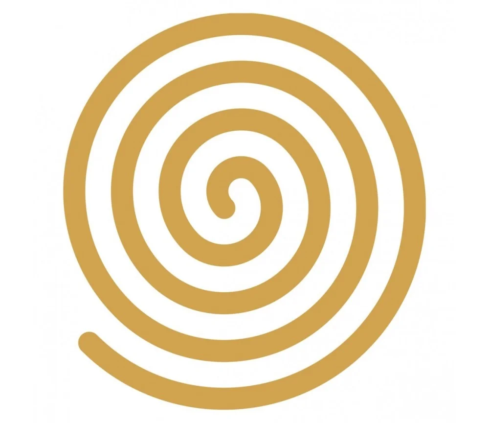 Aufkleber Set 4x3cm/1x7,5cm gold-transparent "Rechtsspirale"