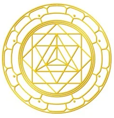 Aufkleber Set 4x3cm/1x7,5cm gold-transparent Merkabah