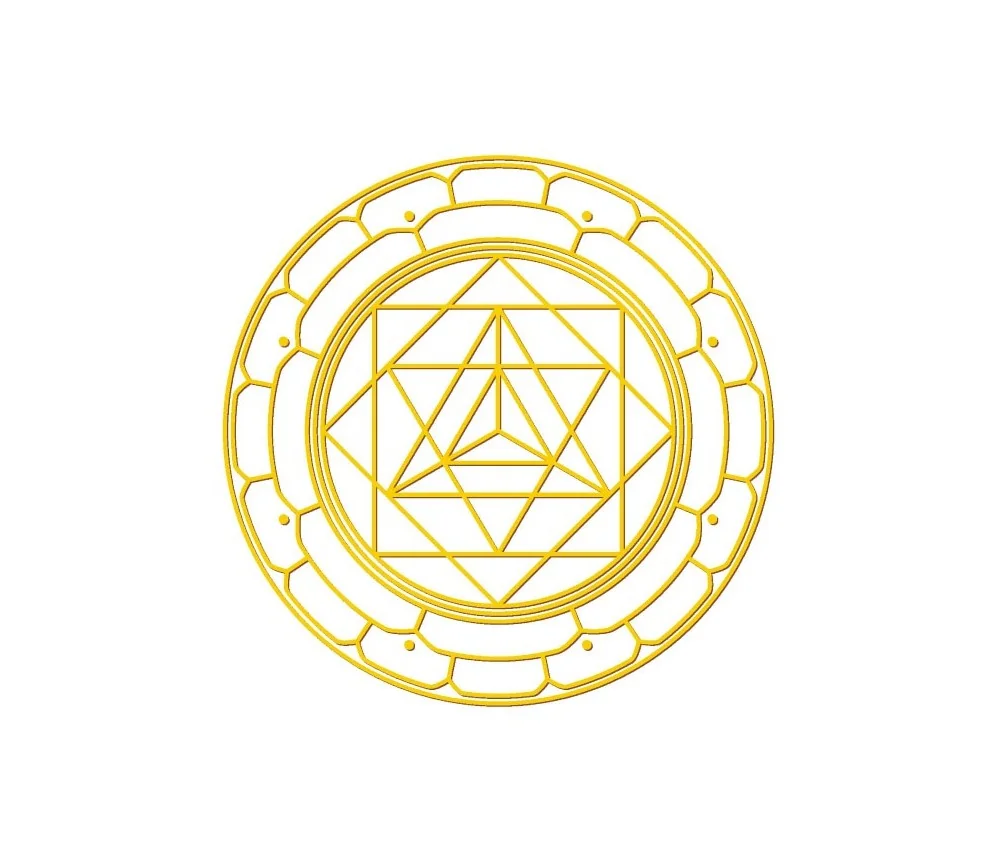 Aufkleber Set 4x3cm/1x7,5cm gold-transparent Merkabah