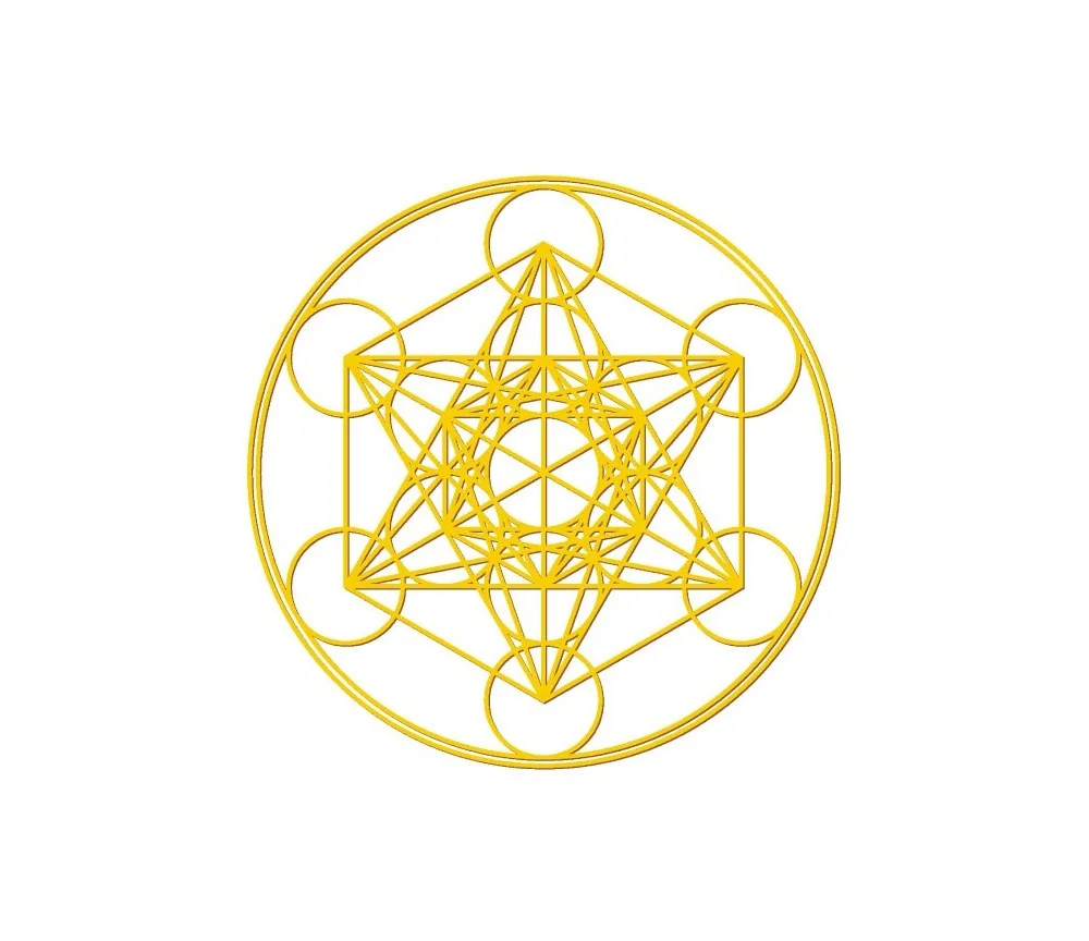 Aufkleber Set 4x3cm/1x7,5cm gold-transparent Metatron