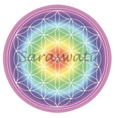 Aufkleber Set 4x4,5cm "Blume des Lebens" bunt