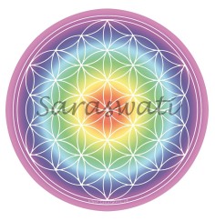 Aufkleber Set 2x9cm  "Blume des Lebens" bunt