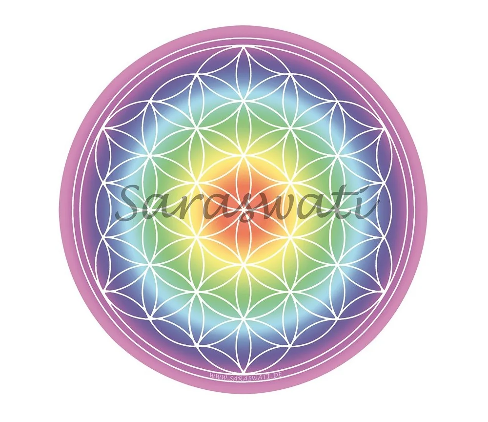 Aufkleber Set 2x9cm "Blume des Lebens" bunt