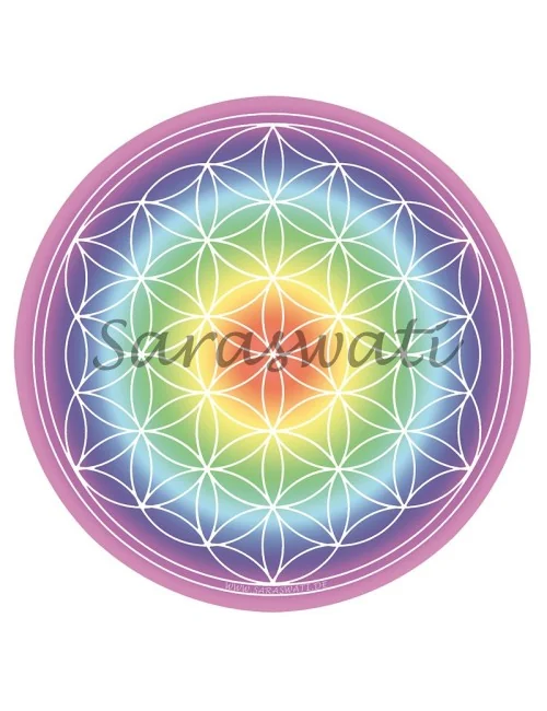 Aufkleber Set 2x9cm "Blume des Lebens" bunt