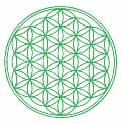 Outdoor-Aufkleber "Blume des Lebens" grün 9,5cm