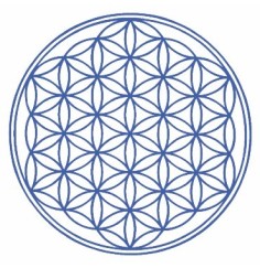 Outdoor-Aufkleber "Blume des Lebens" blau 9,5cm