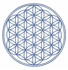 Outdoor-Aufkleber "Blume des Lebens" blau 9,5cm
