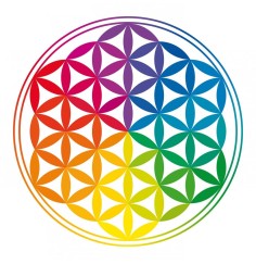 Aufkleber Set 2x9cm  "Blume des Lebens" bunt