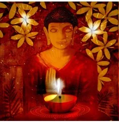 Aufkleber "Buddha", transparent 9,8x9,8cm