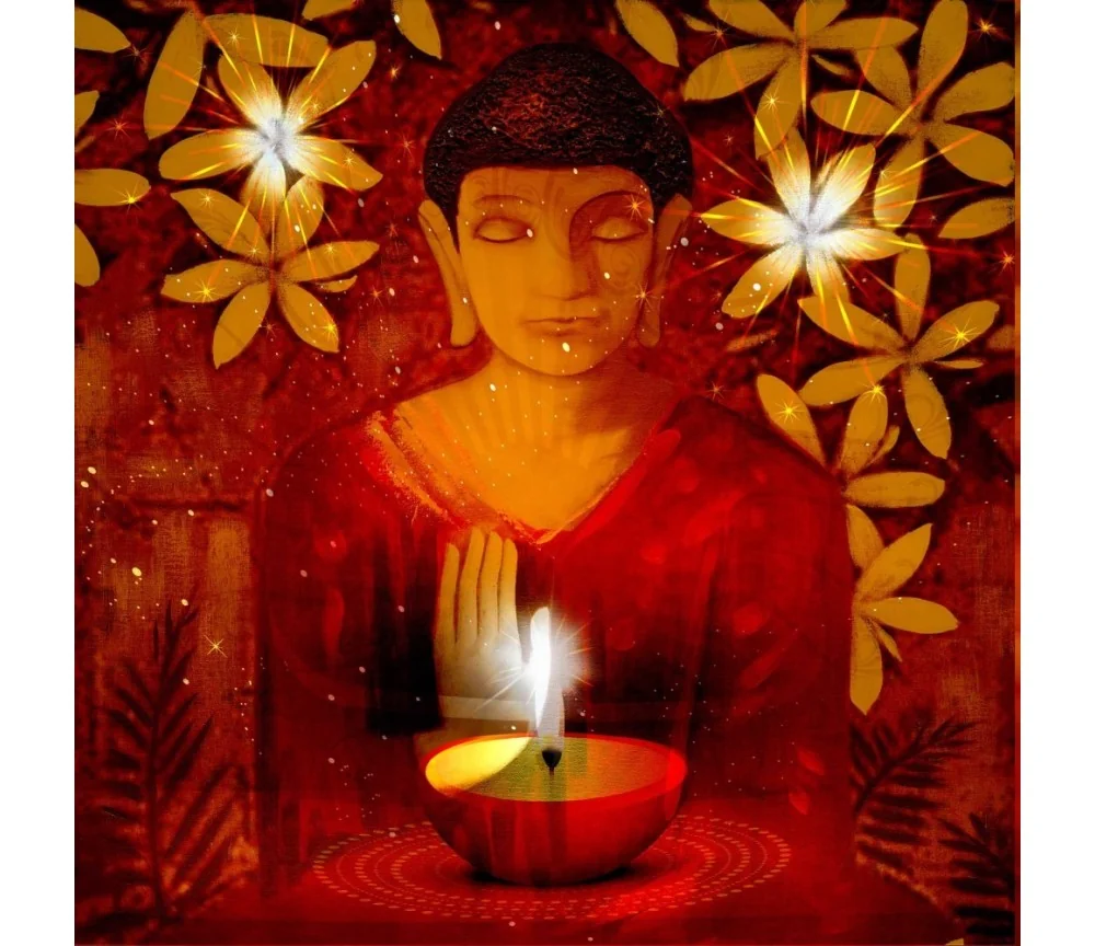 Aufkleber "Buddha", transparent 9,8x9,8cm