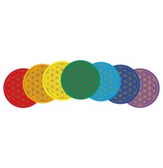 Aufkleber "Blume des Lebens" Komplementärfarben Set 7x 9,5cm