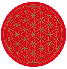 Aufkleber "Blume des Lebens" Komplementärfarben, rot-grün 9,5cm