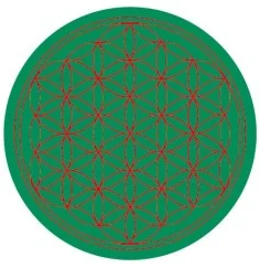 Aufkleber "Blume des Lebens" Komplementärfarben, grün-rot 9,5cm