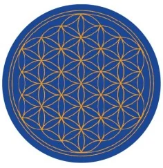 Aufkleber "Blume des Lebens" Komplementärfarben, blau-orange 9,5cm