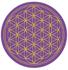 Aufkleber "Blume des Lebens" Komplementärfarben, violett-gelb 9,5cm