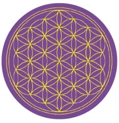 Aufkleber "Blume des Lebens" Komplementärfarben, violett-gelb 9,5cm