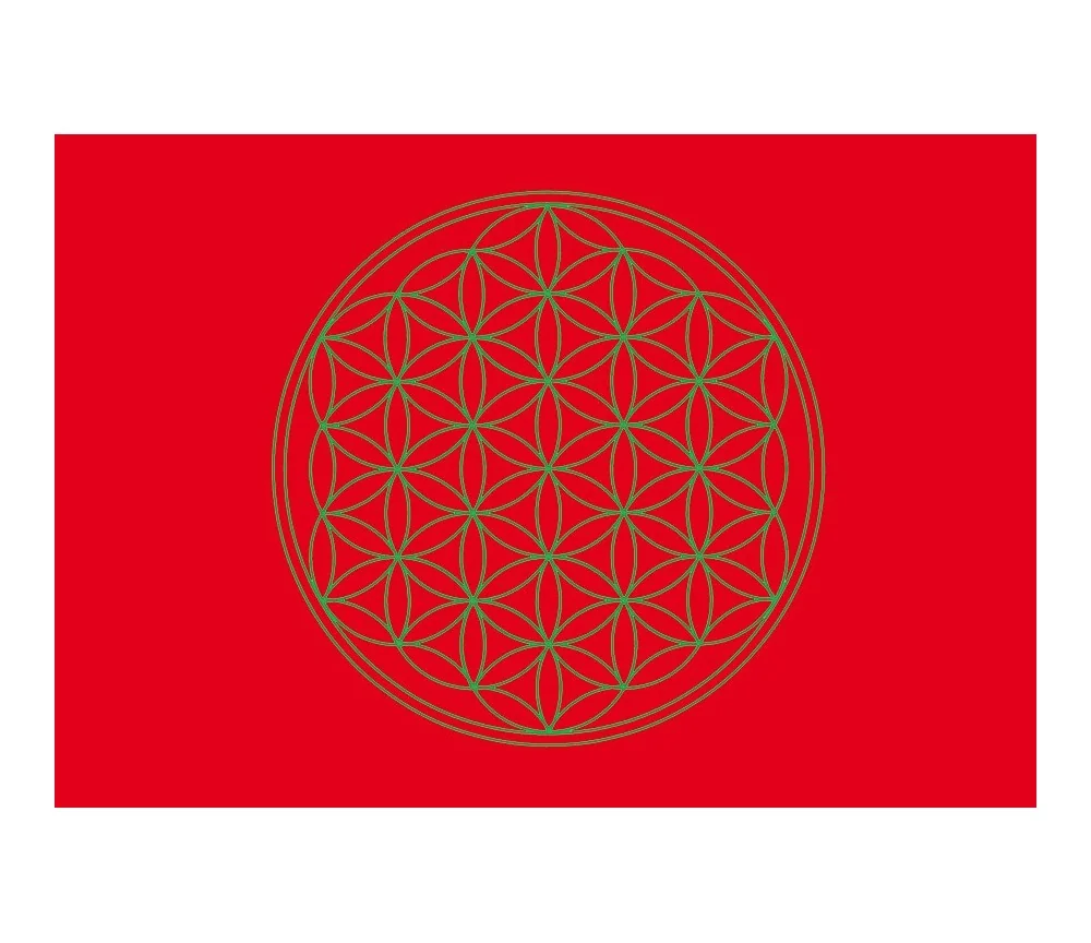 Postkarte Blume des Lebens rot 10x15cm