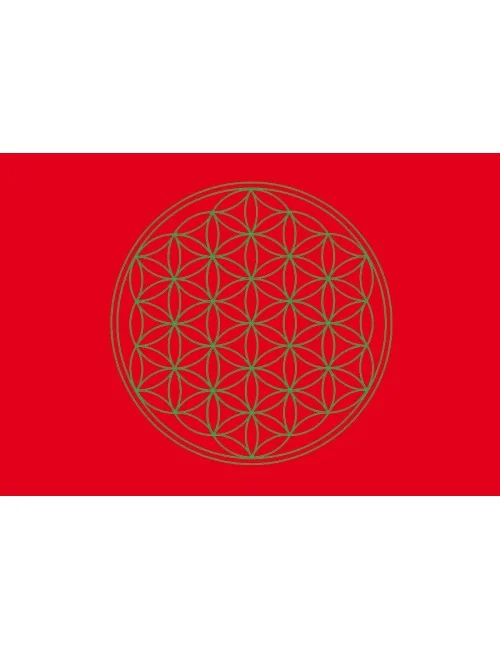 Postkarte Blume des Lebens rot 10x15cm