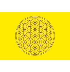 Postkarte Blume des Lebens gelb 10x15cm
