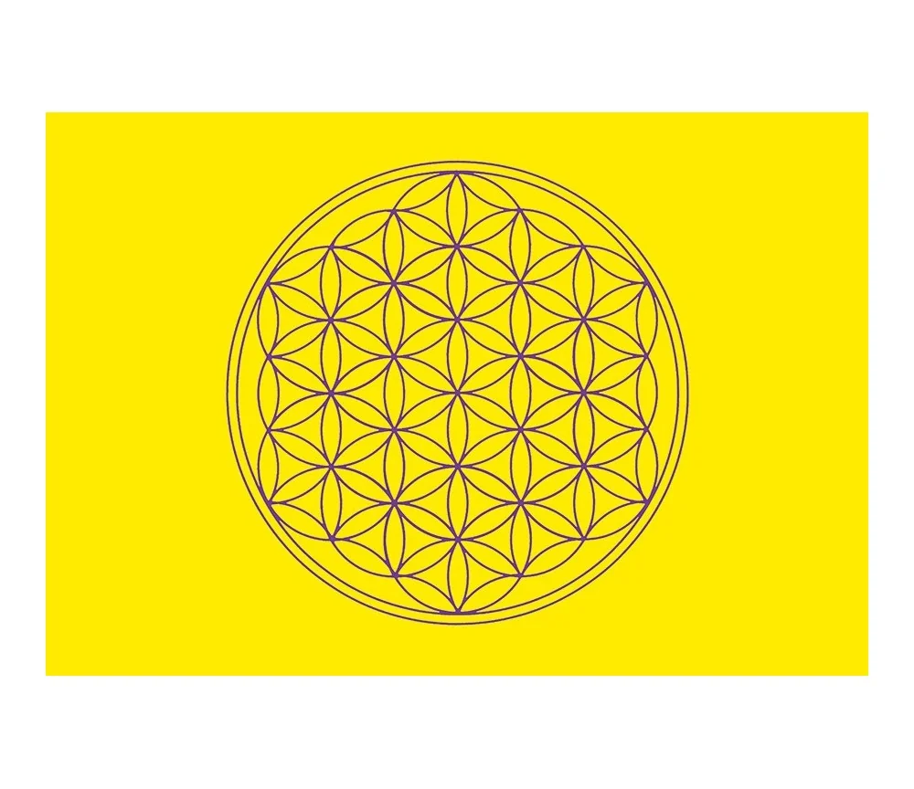 Postkarte Blume des Lebens gelb 10x15cm