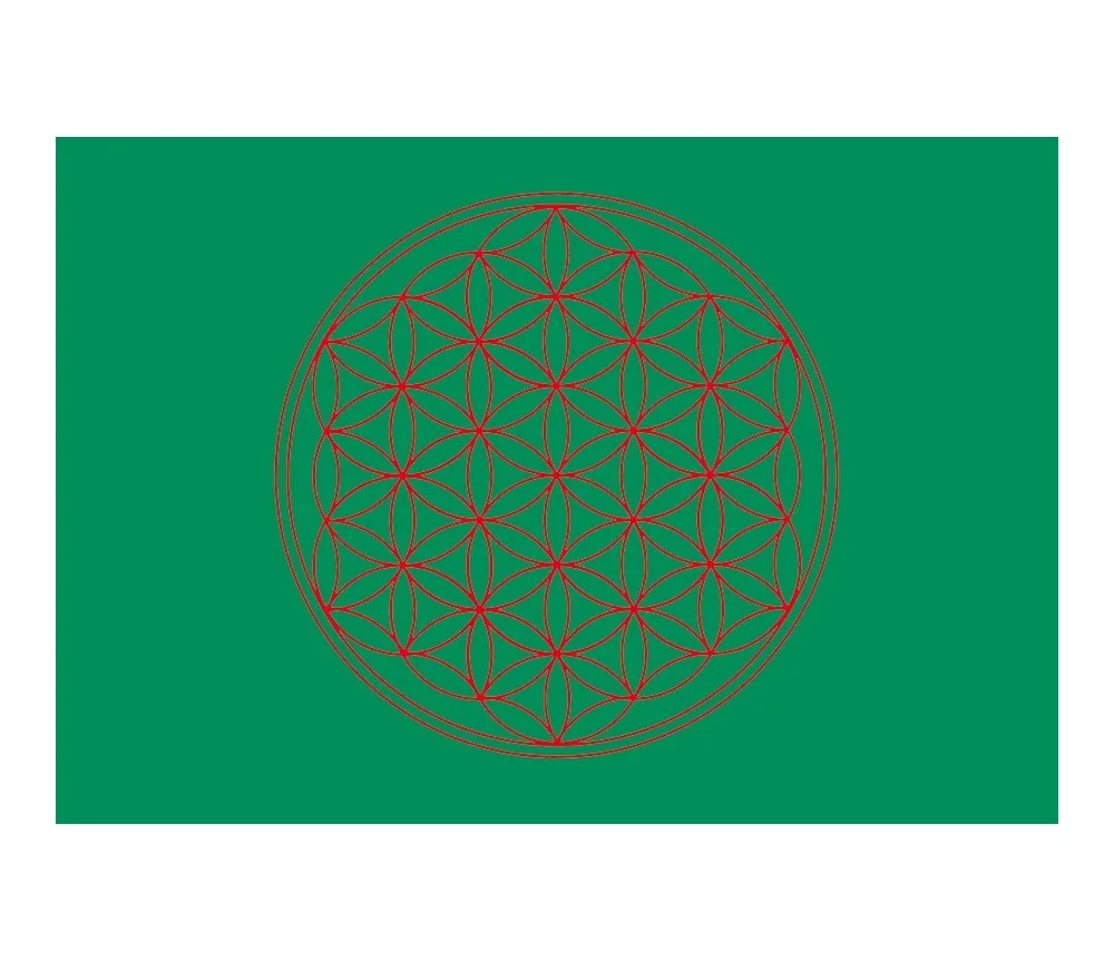 Postkarte Blume des Lebens grün 10x15cm