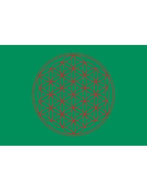 Postkarte Blume des Lebens grün 10x15cm