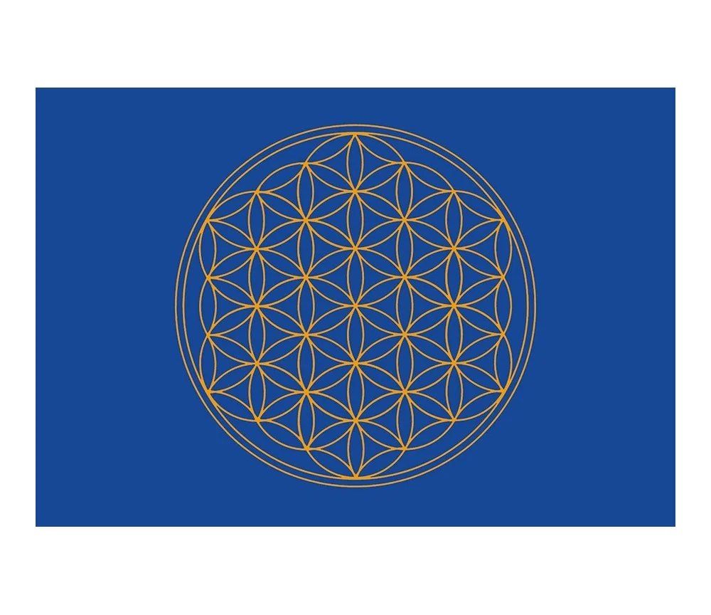 Postkarte Blume des Lebens blau 10x15cm