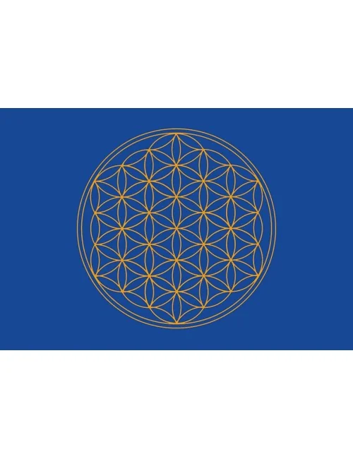 Postkarte Blume des Lebens blau 10x15cm