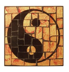 Untersetzer "Yin Yang" Glasmosaik 9x9cm