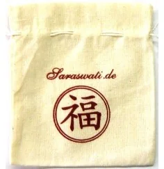 Baumwollsäckchen "Happiness" 3er Set natur 10x12cm