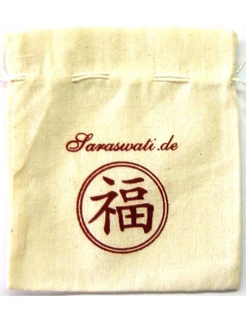 Baumwollsäckchen "Happiness" 3er Set natur 10x12cm