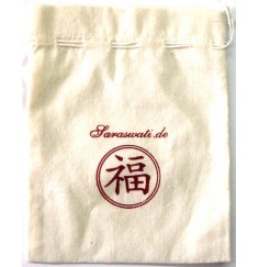 Baumwollsäckchen "Happiness" 3er Set natur 14x17cm