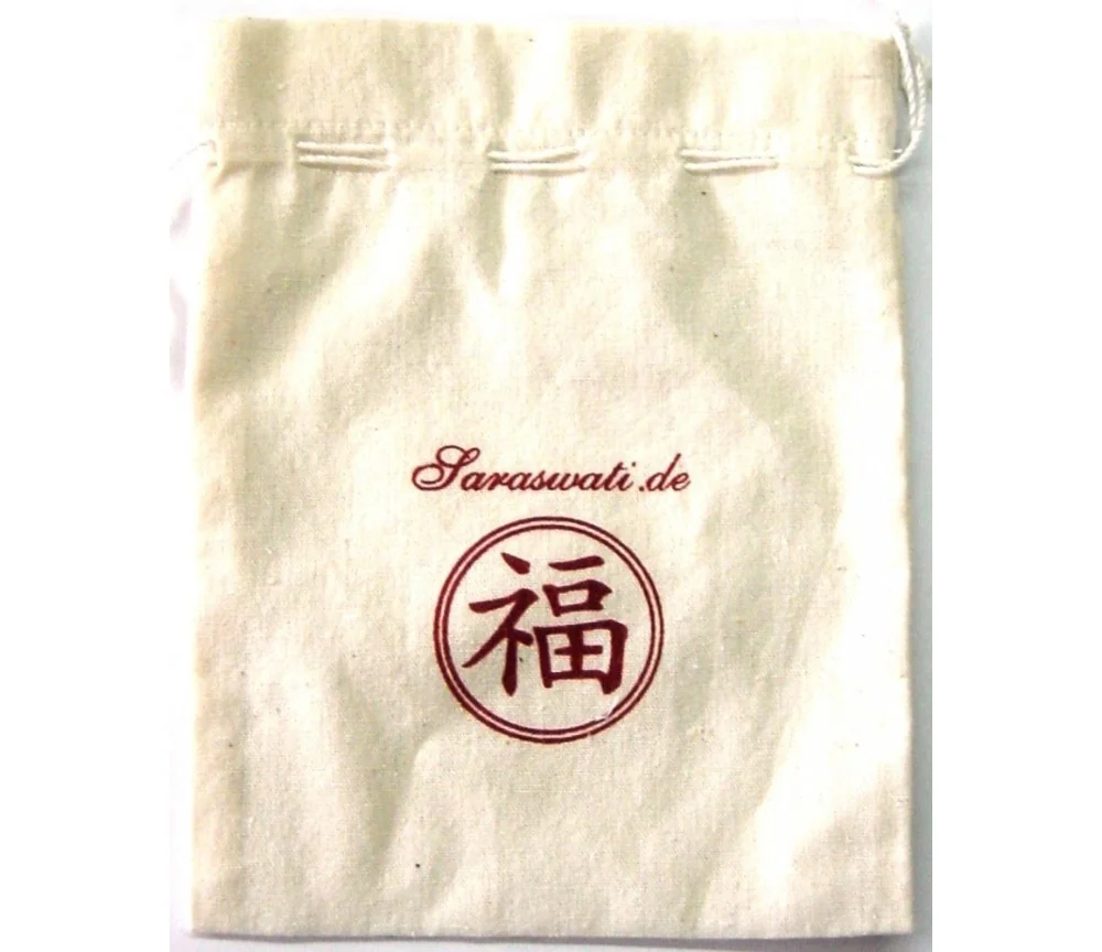 Baumwollsäckchen "Happiness" 3er Set natur 14x17cm