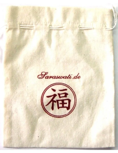 Baumwollsäckchen "Happiness" 3er Set natur 14x17cm